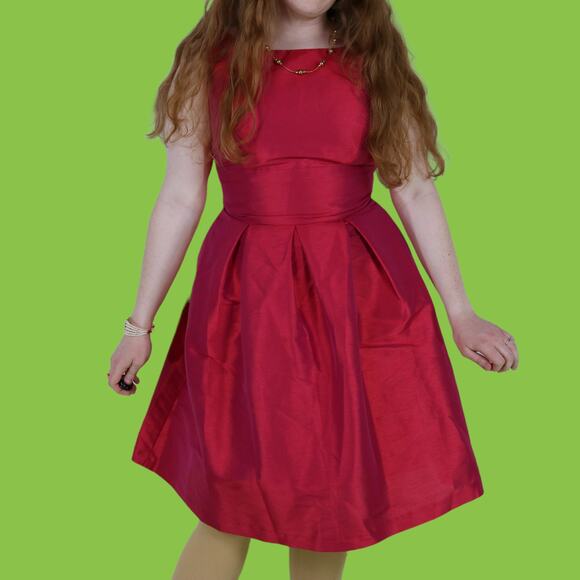 Alfred Sung D448 Sangria Pink Formal Bridesmaid Prom Midi Dress, 10 - Picture 6 of 8